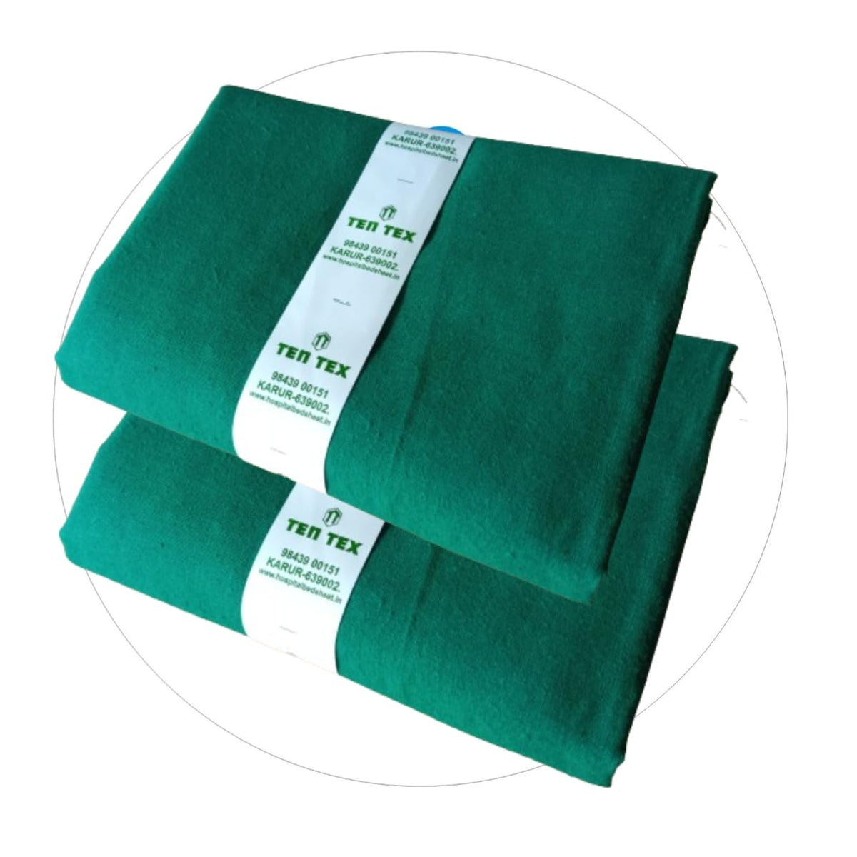 Generic Cotton Hospital Bedsheet  Large, Green, 4055