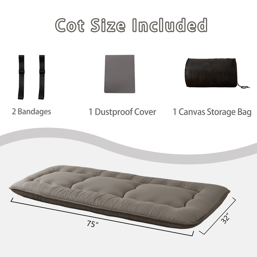 Maxyoyo Cot Mattress Charcoal Grey Floor Bed, Japanese Floor Mattress Futon Mattress Narrow Twin Mattress Single Bed Mattress Floor Mattress For Adults, Foldable Roll Up Camping Cot Mattress