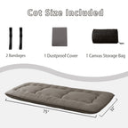 Maxyoyo Cot Mattress Charcoal Grey Floor Bed, Japanese Floor Mattress Futon Mattress Narrow Twin Mattress Single Bed Mattress Floor Mattress For Adults, Foldable Roll Up Camping Cot Mattress