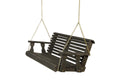 Amish Casual Heavy Duty Wooden Roll Back 5 Foot Porch Swing in Semi-Solid Black Stain, Authentic Amish Craftsmanship from Treate