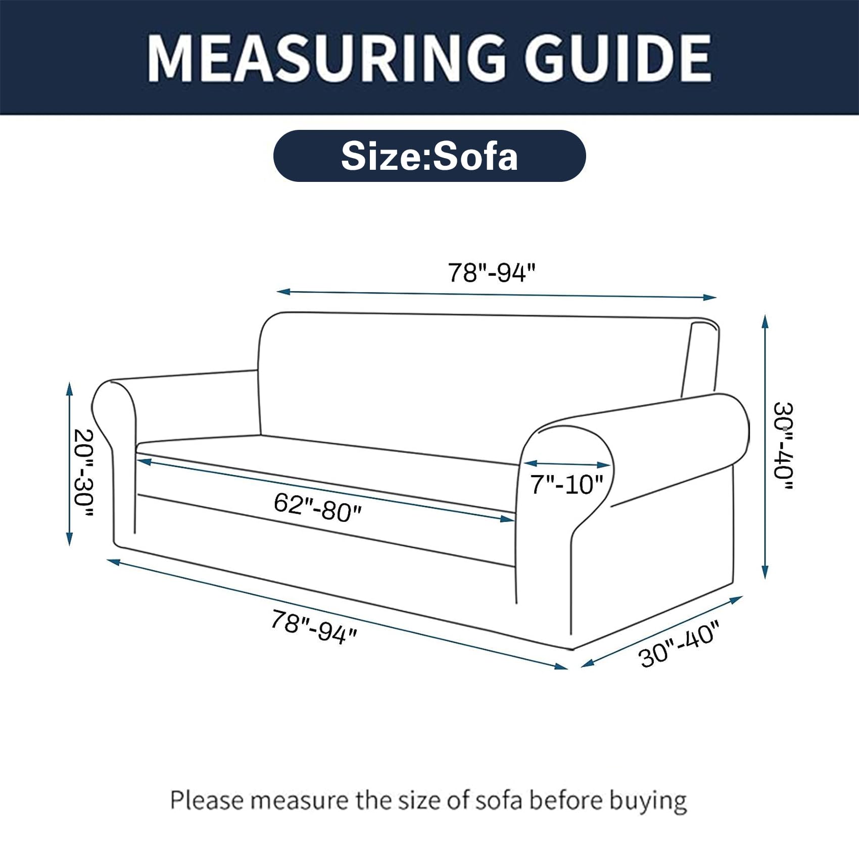 2025 New Stretch Sofa Slipcovers Couch Cover For 3 Cushion Furniture Protector Sofa Covers With Elastic Bottom Jacquard Fabric Small Checks For Pets, Kids -Sofa, Charcoal