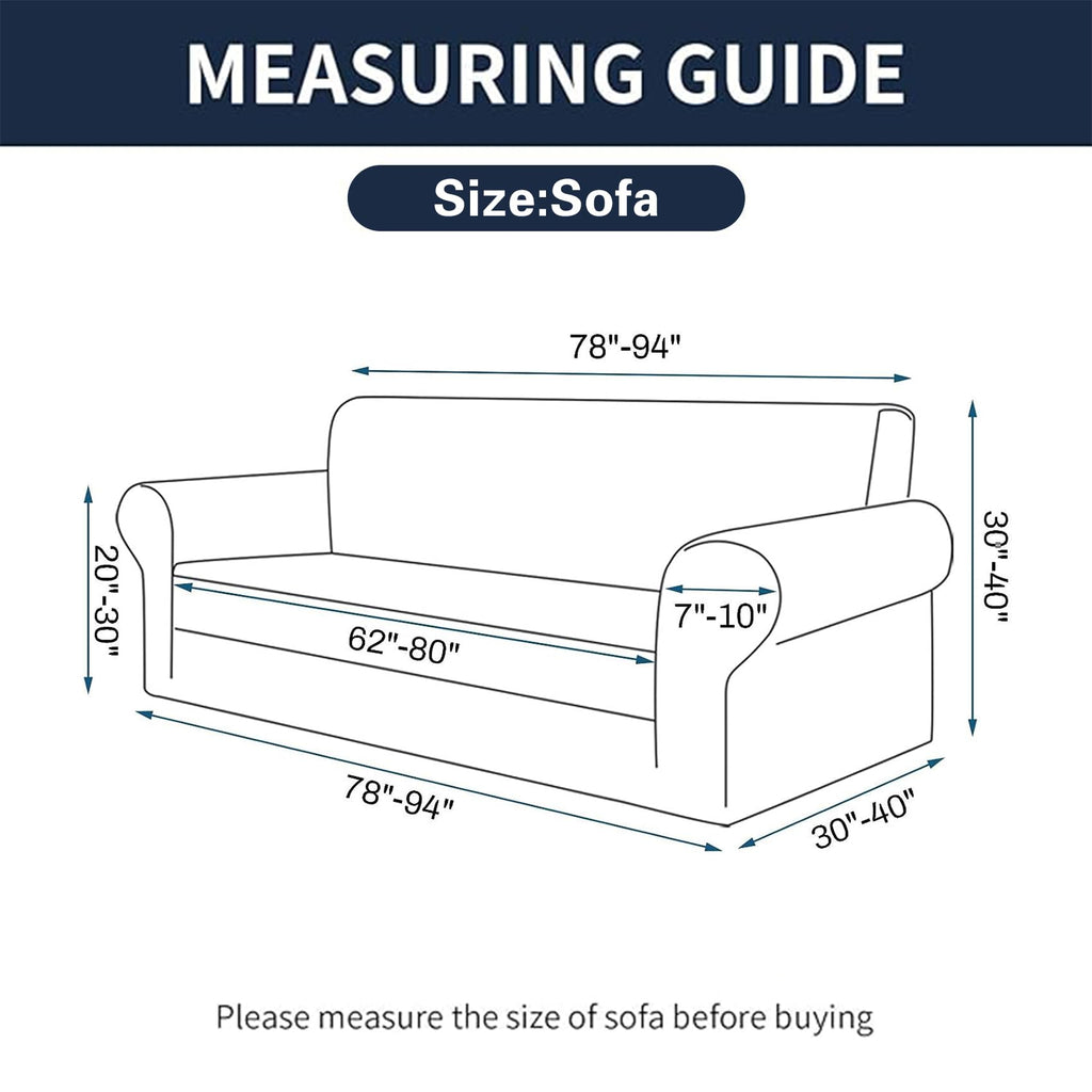 2025 New Stretch Sofa Slipcovers Couch Cover For 3 Cushion Furniture Protector Sofa Covers With Elastic Bottom Jacquard Fabric Small Checks For Pets, Kids -Sofa, Black
