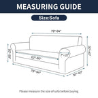 2025 New Stretch Sofa Slipcovers Couch Cover For 3 Cushion Furniture Protector Sofa Covers With Elastic Bottom Jacquard Fabric Small Checks For Pets, Kids -Sofa, Black