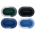 Oval Bathroom Floor Mat Anti Slip Quick Dry Bath Mat, Waterproof Rubber Backed Shower Rug, Soft Absorbent Bathroom Door Mat for 