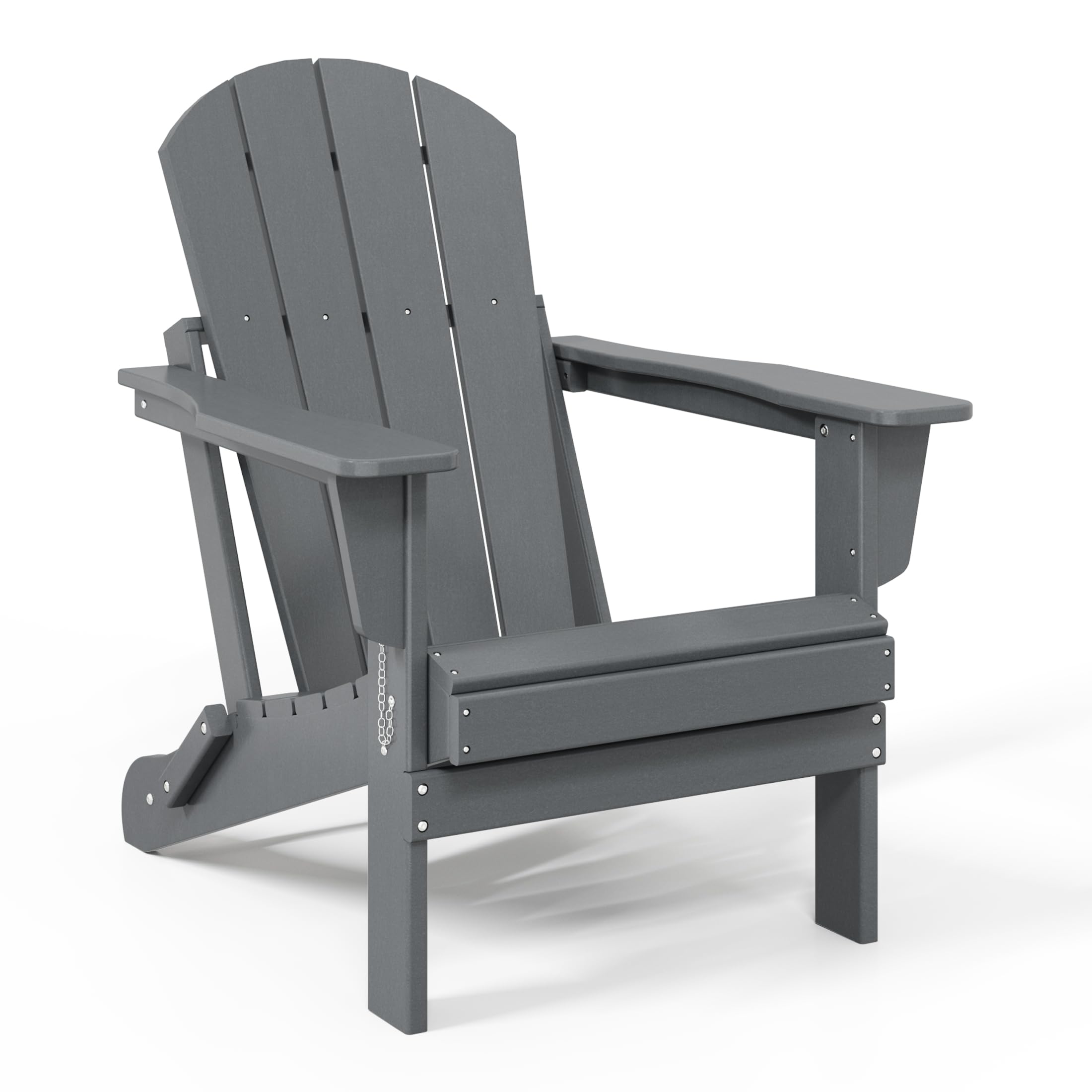 Westintrends Outdoor Adirondack Chair, Plastic Fire Pit Chair, Weather Resistant Folding Patio Lawn Chair For Outside Deck Garden Backyard Balcony, Gray