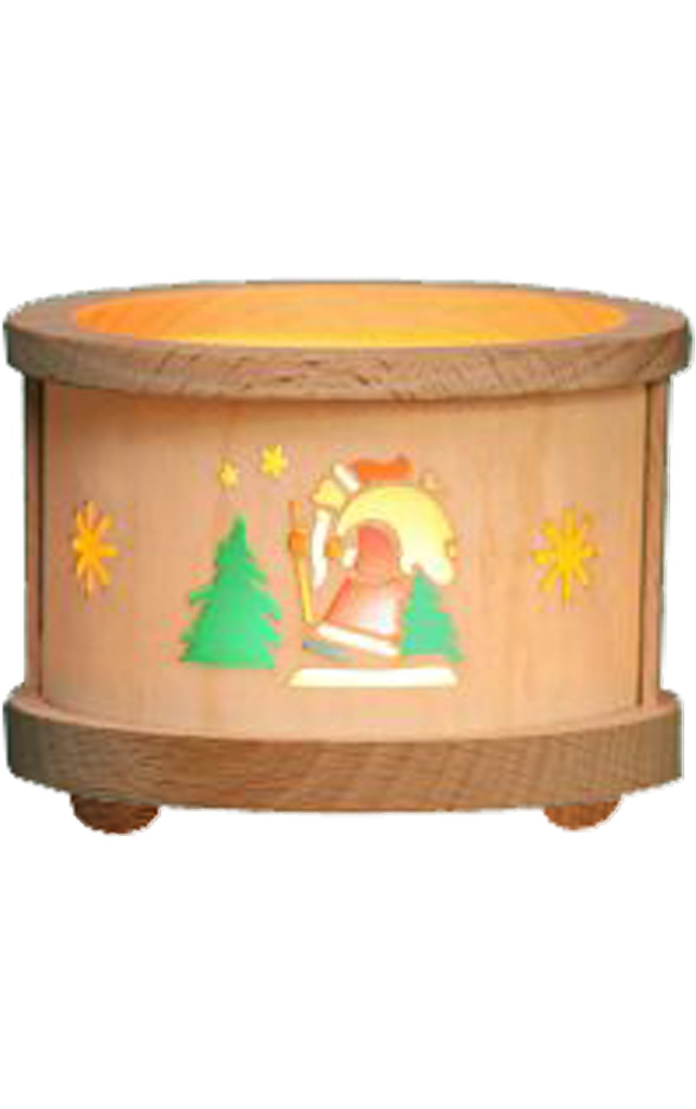 Glasser 4383 Richard Glaesser Tea Light Luminary-Santa-2.5" H W X 3" D, Brown