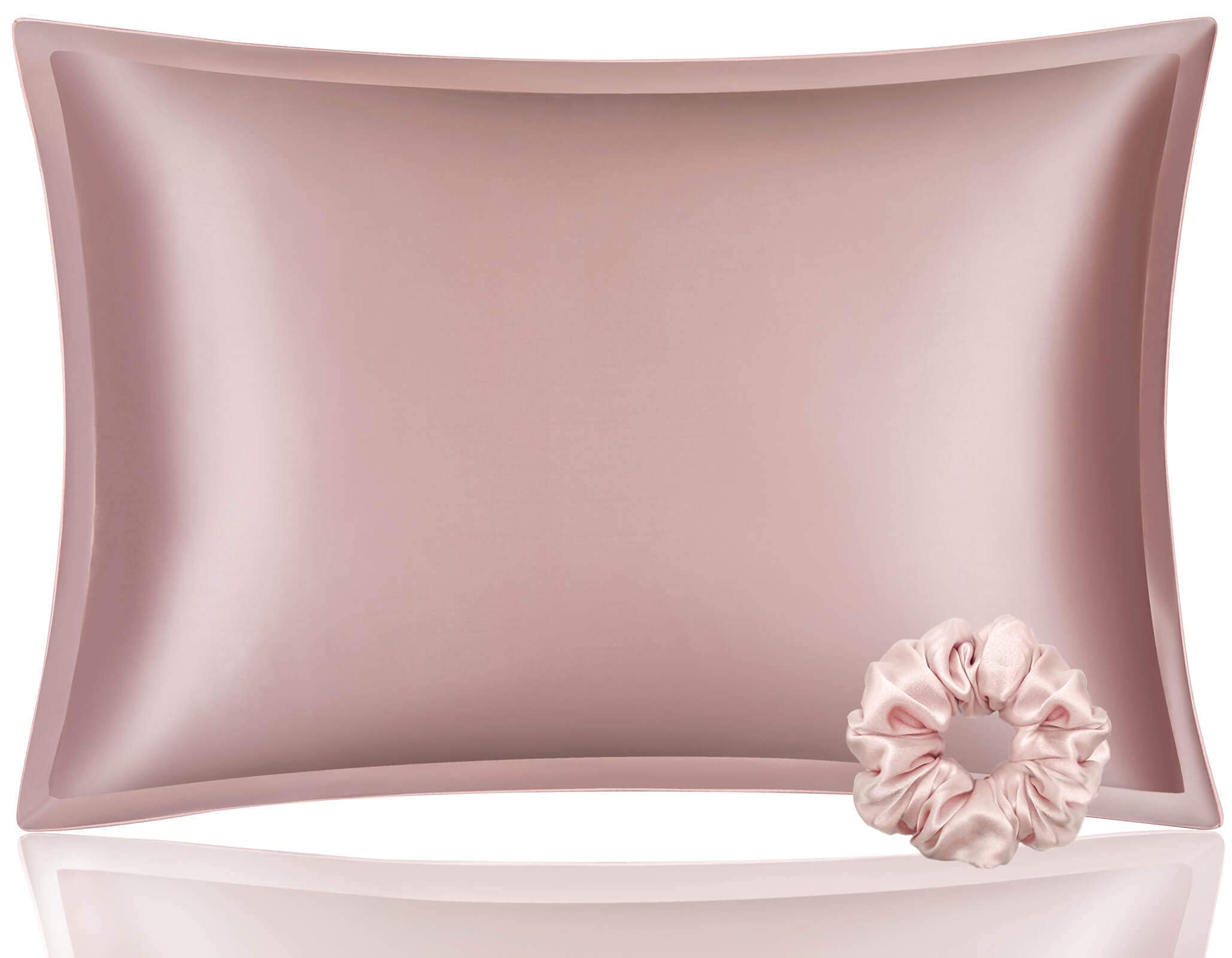 Disangni 100% Mulberry Silk Pillowcase,For Hair And Skin, Envelope Type, Silk Pillowcase One Side,Real Silk Pillowcase (Pink, 1