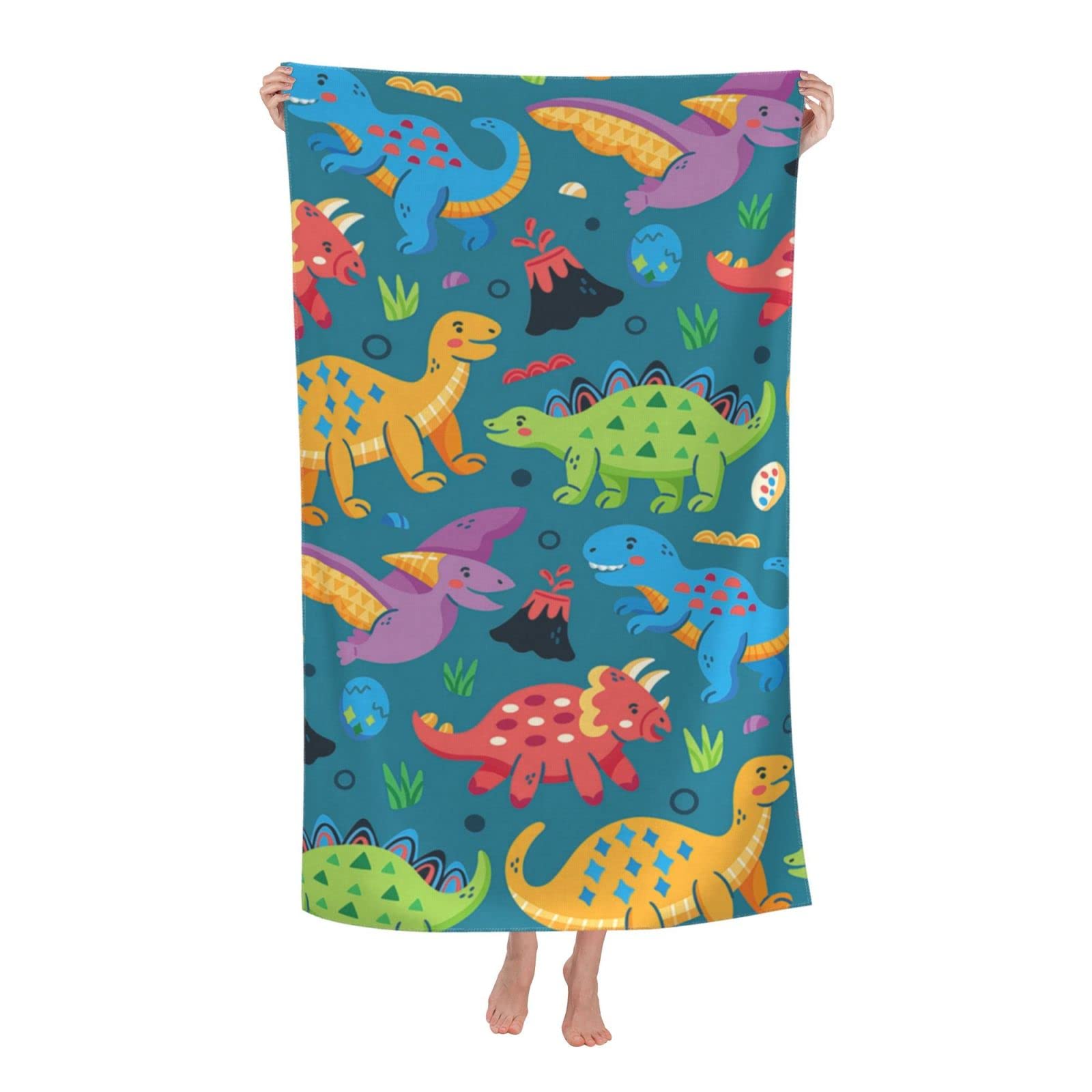 Dinosaur Beach Towels for Boys Kids Beach Towels Bulk Toddler Beach Towels for Travel Pool Personalized Beach Towels for Kids Mi