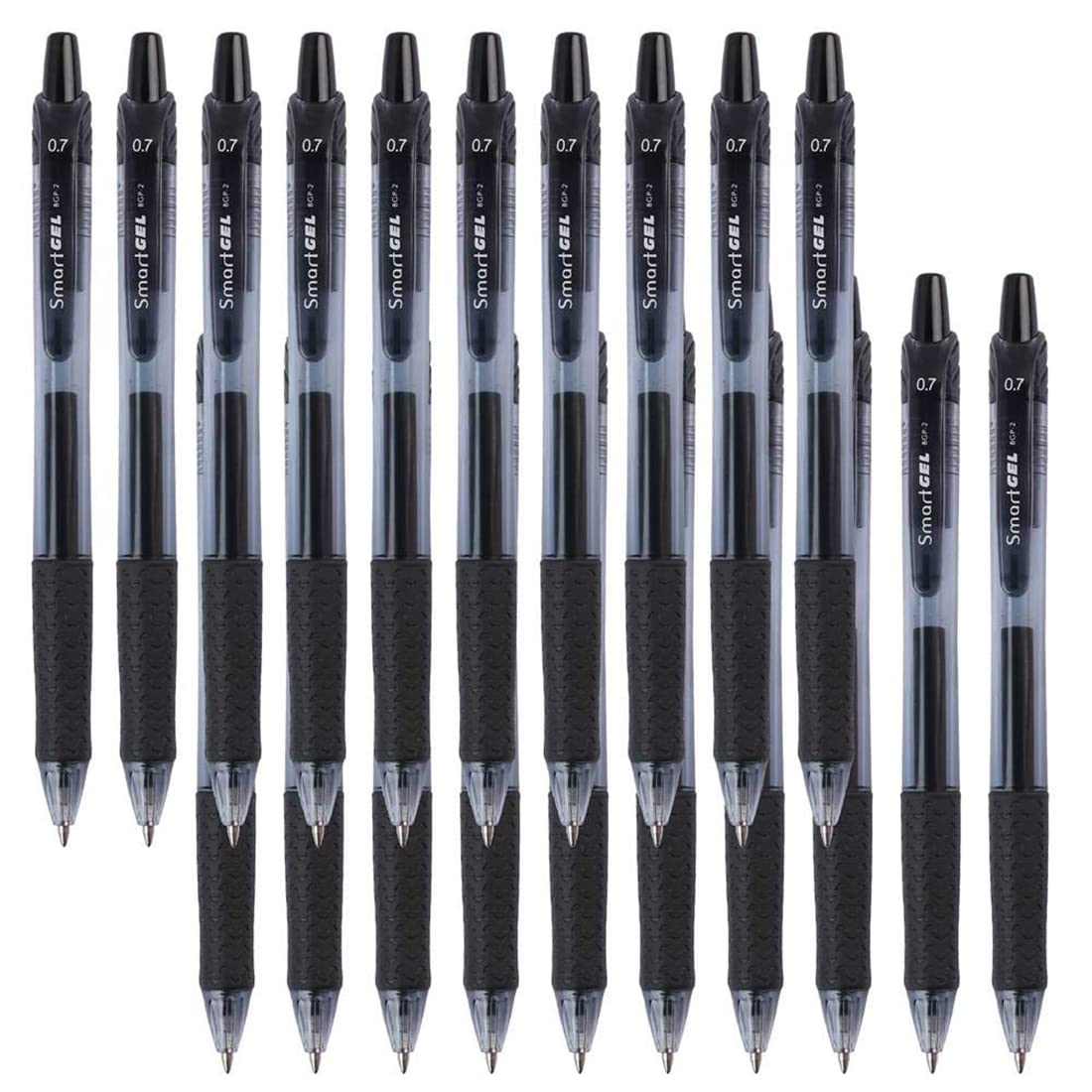 Smart Color Art 45 Pack Black Gel Pens, Retractable Medium Point Gel Ink Pens Smooth Writing For School Office Home, Comfort Gri