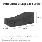 Easy-Going Waterproof Patio Lounge Chair Cover Uv Resistant Outdoor Chaise Lounge Covers With Tape Sealed Seam(1 Pack-78Wx35.5Dx33H Inch, Black)