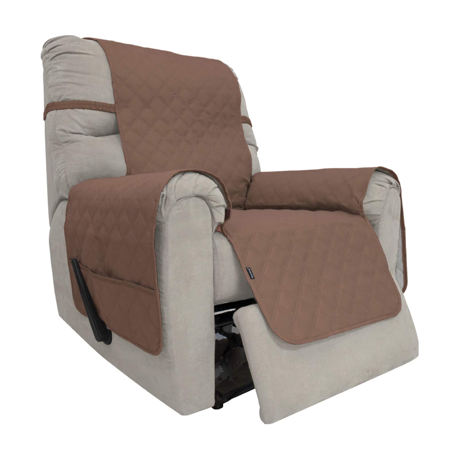 Easy-Going Sofa Slipcover Waterproof Recliner Chair Cover Non-Slip Fabric Couch Cover For Living Room Washable Furniture Protector For Pets Kids Children Dog Cat (Recliner, Brown)