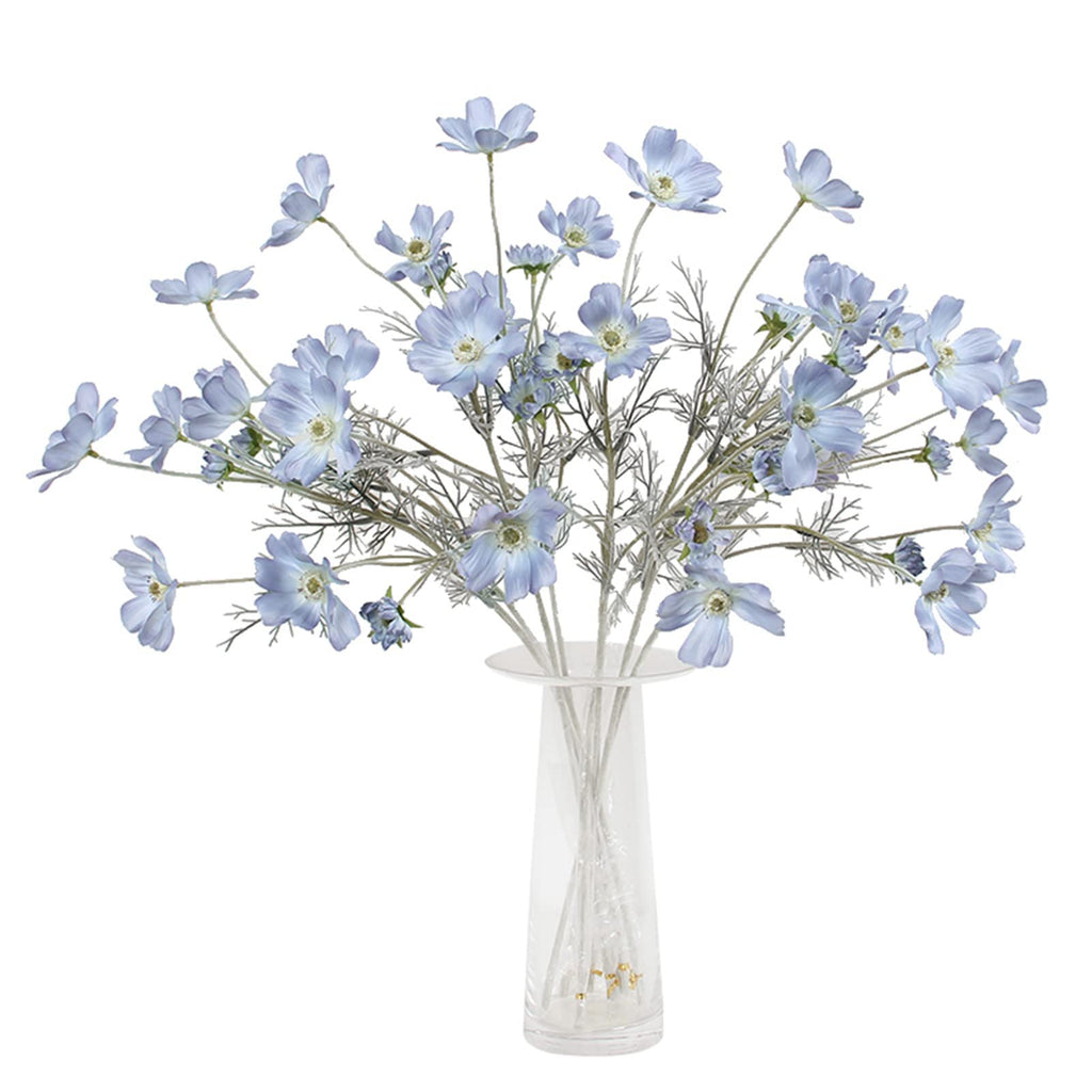 2 Pcs Artificial Fake Flowers Plants Cosmos Silk Flower Arrangements Wedding Bouquets Decorations Plastic Floral Table Centerpie