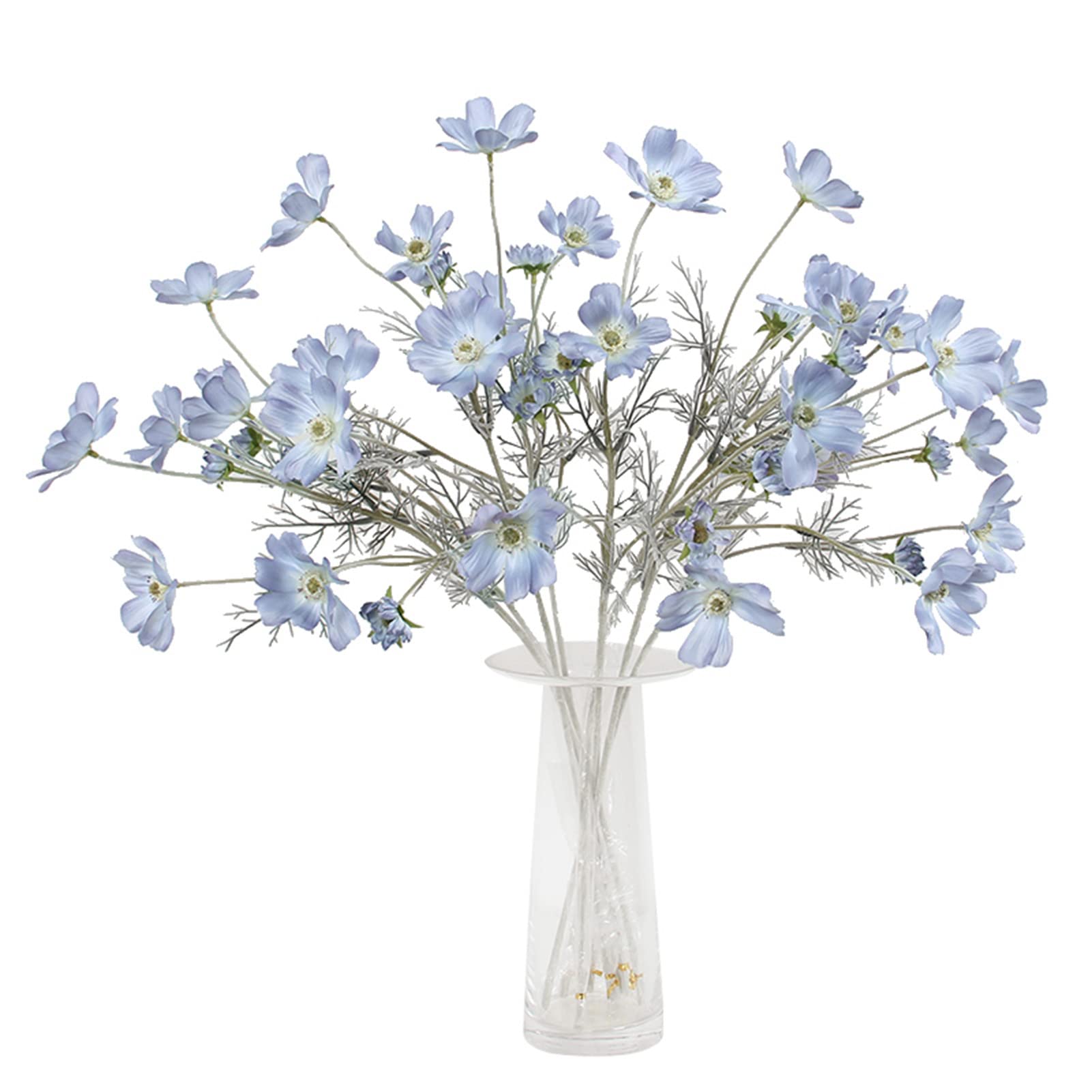 2 Pcs Artificial Fake Flowers Plants Cosmos Silk Flower Arrangements Wedding Bouquets Decorations Plastic Floral Table Centerpie