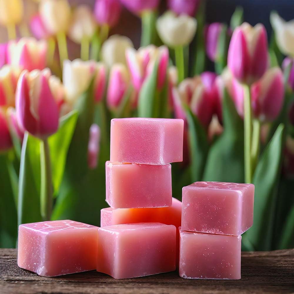 Candlecopia Tulips Strongly Scented Hand Poured Vegan Wax Melts, 12 Scented Wax Cubes, 6.4 Ounces In 2 X 6-Packs
