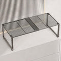 HGZBS Extendable Metal Wire Shelf Organizer  Adjustable 1524.4in Length, Stackable Storage Rack for Kitchen/Pantry/Bathroom/Sh