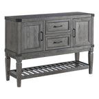 Intercon Foundry 54" Wide Server with 2 Cabinets, 2 Drawers, and Shelf, Brushed Pewter Sideboards