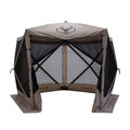 Gazelle Tents 4 Person Waterproof Pop Up 5 Sided Portable Gazebo Screen Canopy Tent With Large Main Door, Wind Panels, And Scree