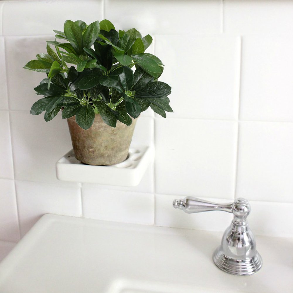 Gtidea Artificial Shrubs Plants Fake Silk Schefflera Bushes Real Touch Faux Greenery Leaf Arrangements Indoor Outdoor Garden Off