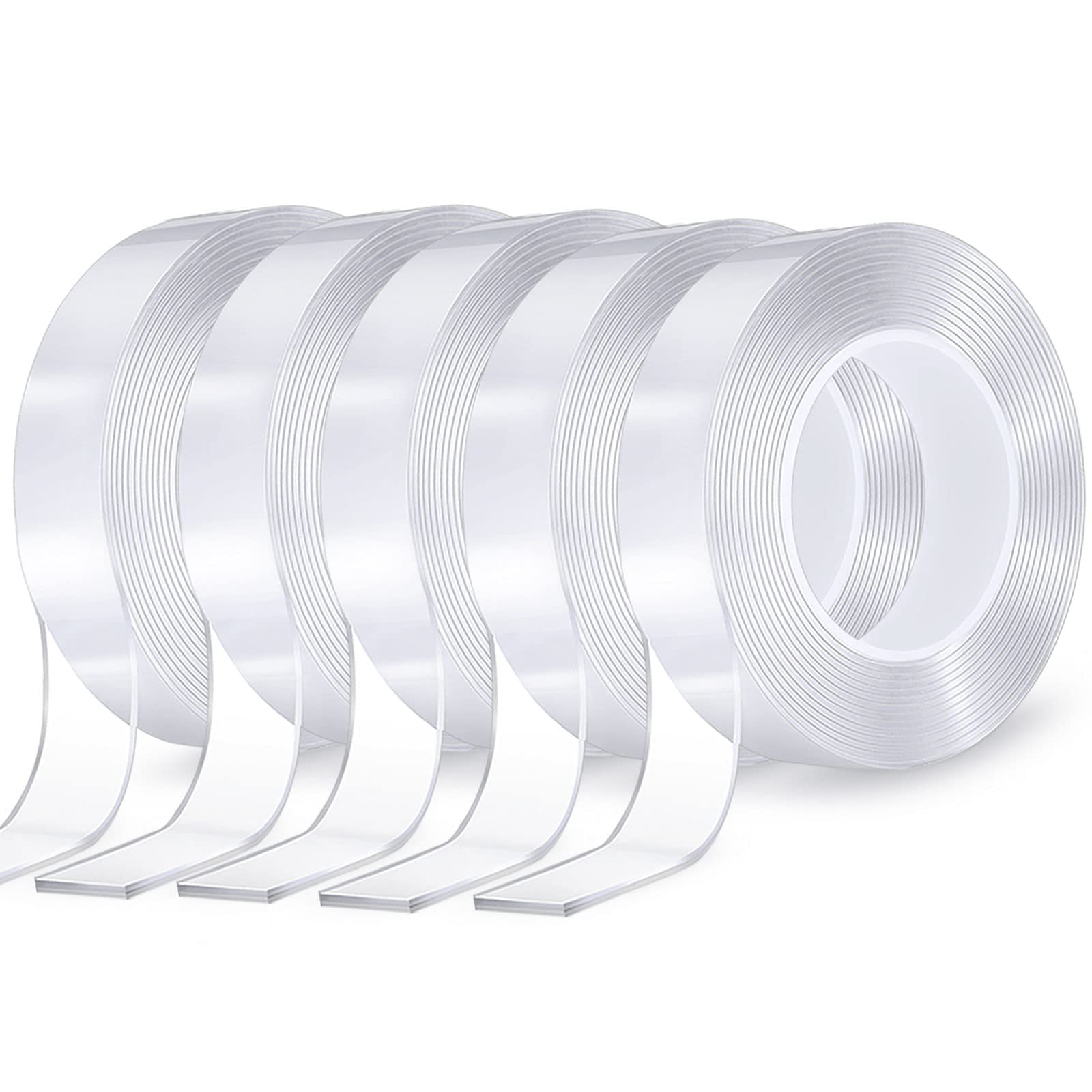 Zmuaxuan Nano Tape Adhesive Reusable,Double Sided Mounting Tape Heavy Duty Removable,Picture Hanging Strips Poster Putty,Clear T