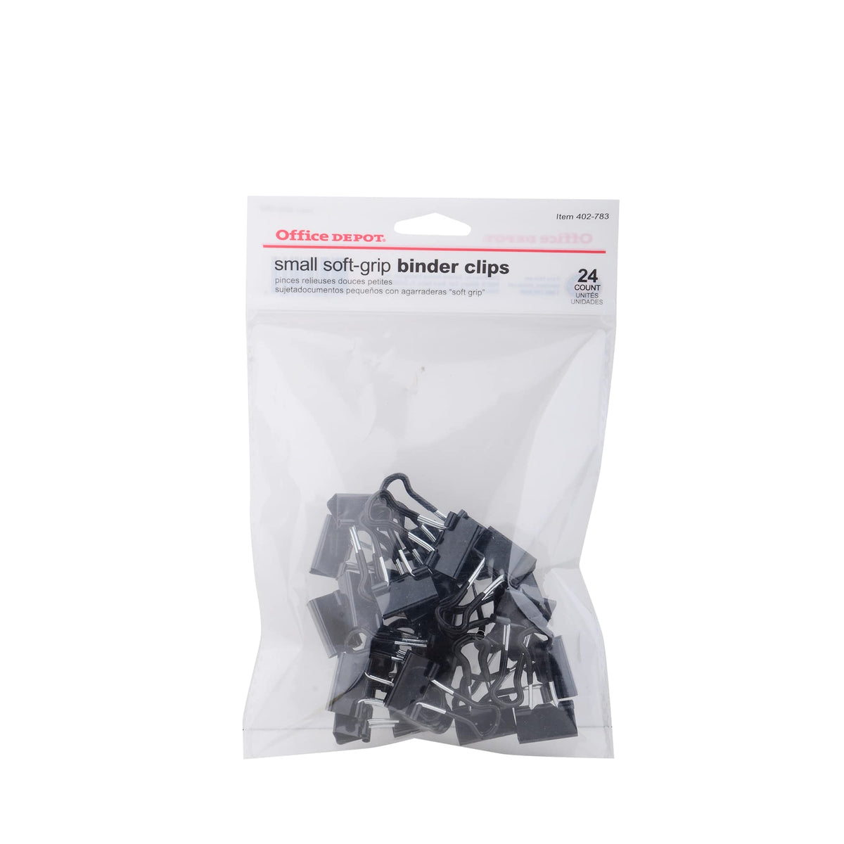 Office Depot Brand Binder Clips, Small, 3/4' Wide, 3/8' Capacity, Black, Pack Of 24