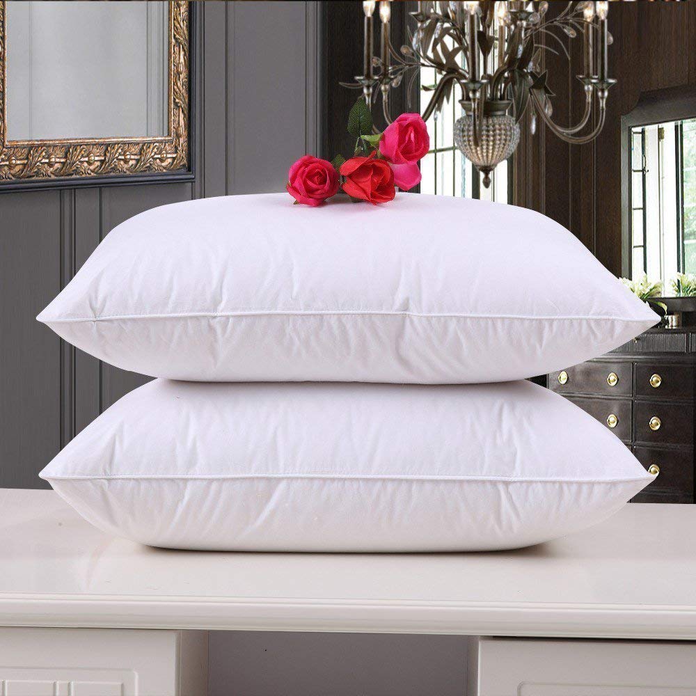 Decomizer Microfiber Hollow Fiber Cushion Filler For Sofa 16 Inch X 16 Inch Vaccum Pack, Sofa Pillow Set Of 2  White200 Tc