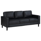Coaster Home Furnishings Ruth Upholstered Track Arm Faux Leather Sofa Black