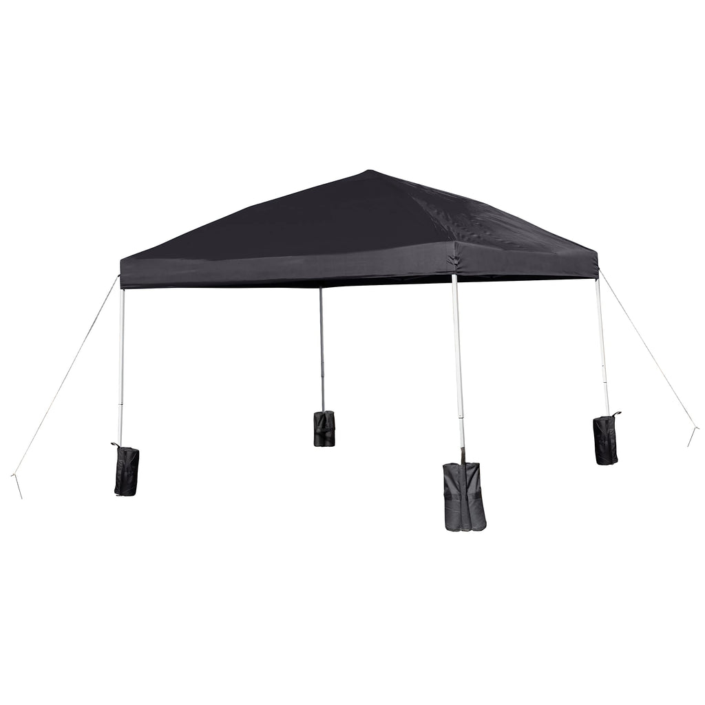 Flash Furniture Harris 10'X10' Black Pop Up Event Straight Leg Canopy Tent With Sandbags And Wheeled Case