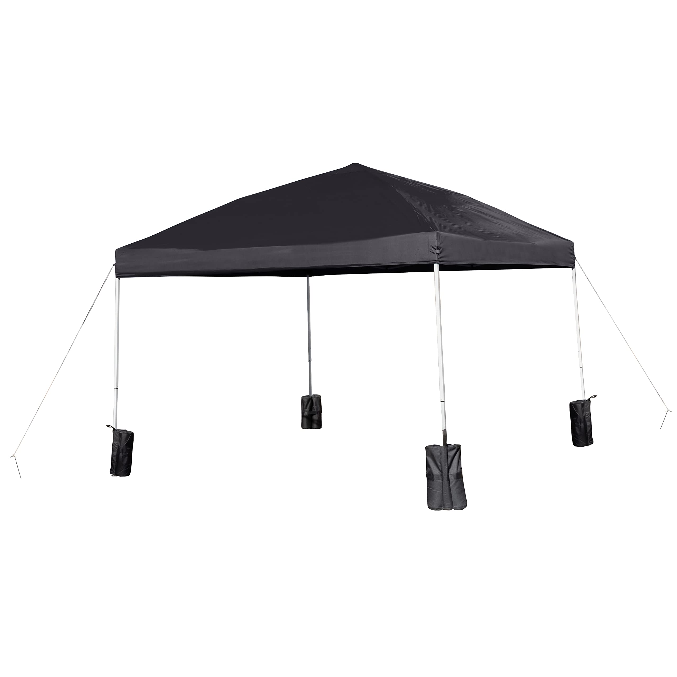 Flash Furniture Harris 10'X10' Black Pop Up Event Straight Leg Canopy Tent With Sandbags And Wheeled Case