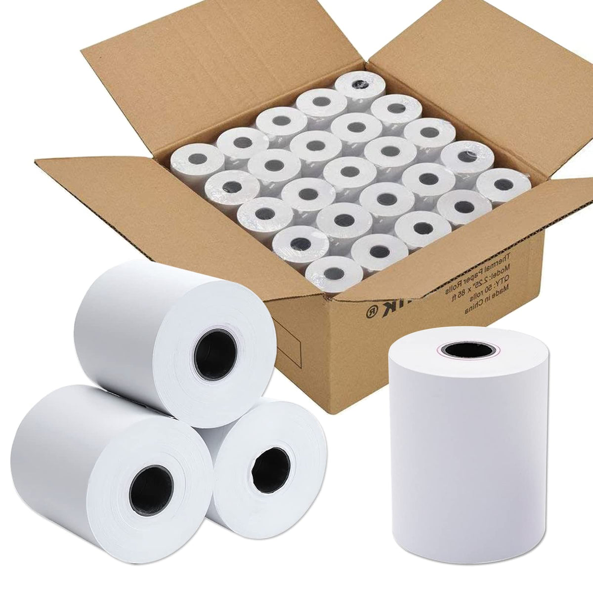 Immuson 2 1/4 X 50 Thermal Paper Receipt Rolls 2.25 X 50 Ft Receipt Paper Pos Cash Register Fits Credit Card Terminals Verifone