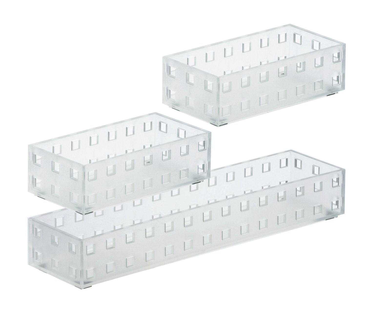 Like-It Bricks 90078 Storage Bin, 2.76' X 5.51' X 1.69'H, 2.76' X 11.02' X 1.69'H, Translucent White