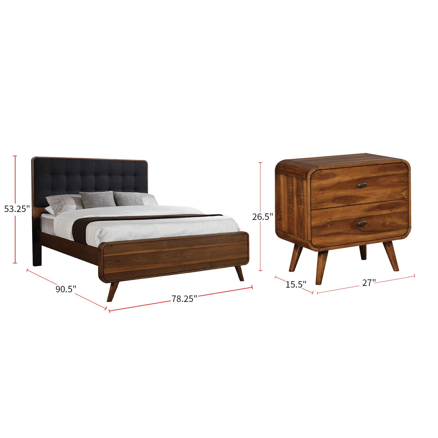 Coaster Robyn California King Bed 4-Piece Set, Dark Walnut