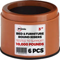 Iprimio Bed Risers - Round, 3 Inch Lift, Heavy Duty, 6 Pack, Up To 10000Lbs - Bed Raising Blocks, Furniture Risers - Safe, Sturd