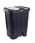 Step N Sort 2 x 5.5 Gallon, Dual Trash and Recycling Bin with Slow Close Lid,Black,40 Liter,SNS402B