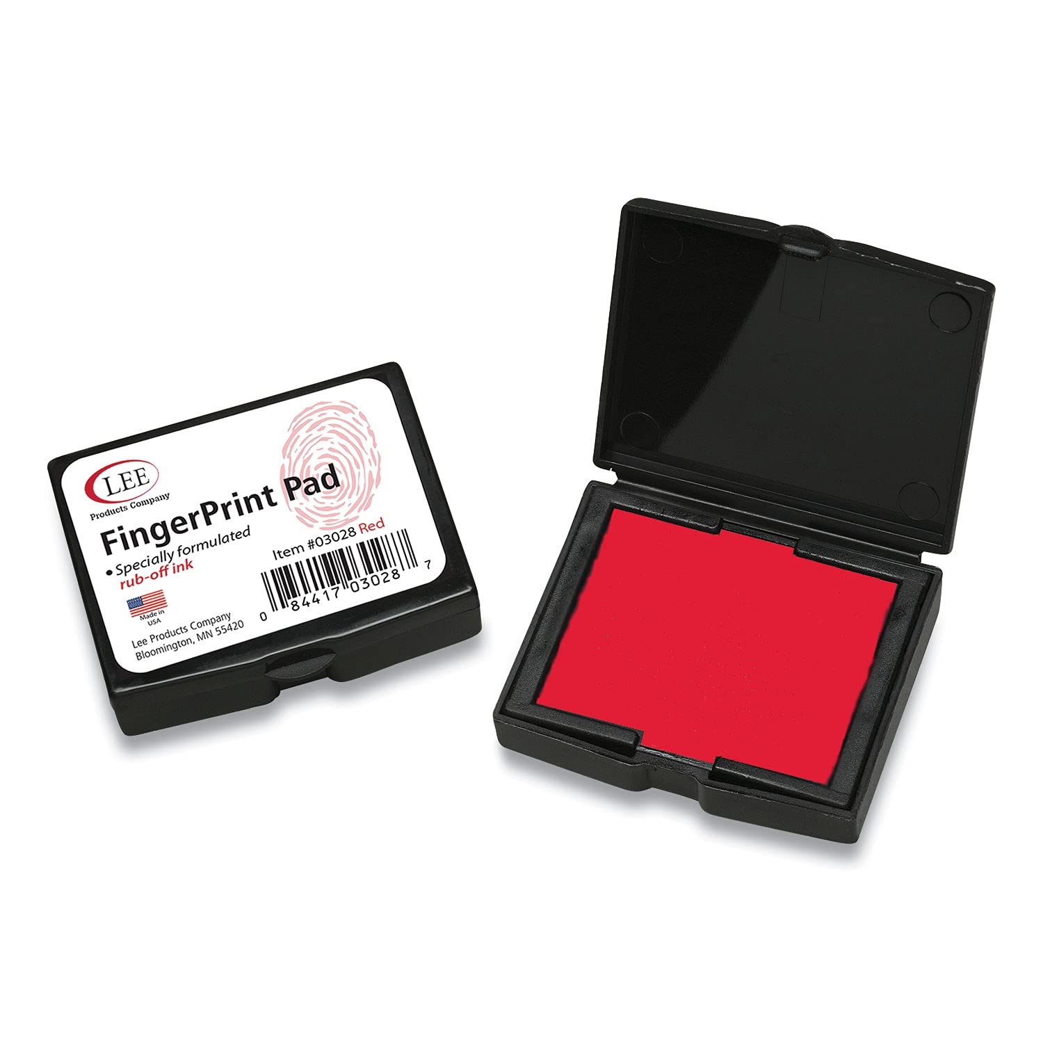 Lee Inkless Fingerprint Pad, 2.25' X 1.75', Red
