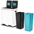Home Zone Living 16 Gallon Kitchen Trash Can with Dual Compartments