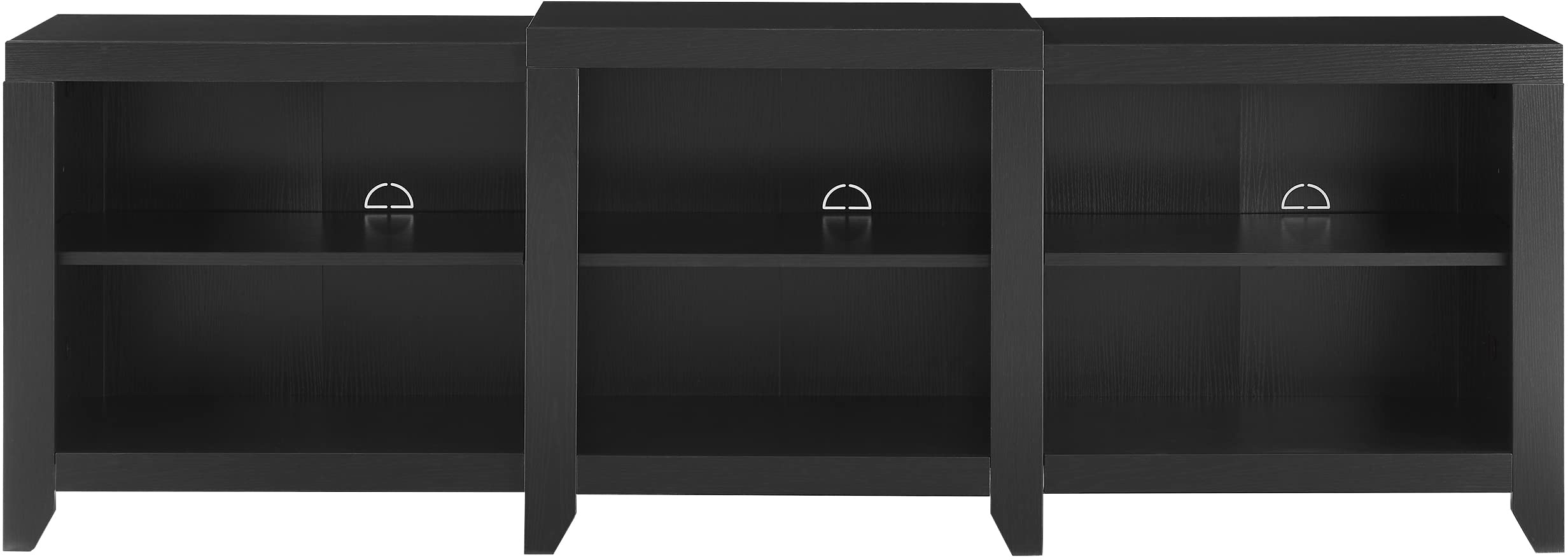 Crosley Furniture Ronin Low Profile Tv Stand For 75+ Inch Tvs, Entertainment Center With Storage Shelves, Black