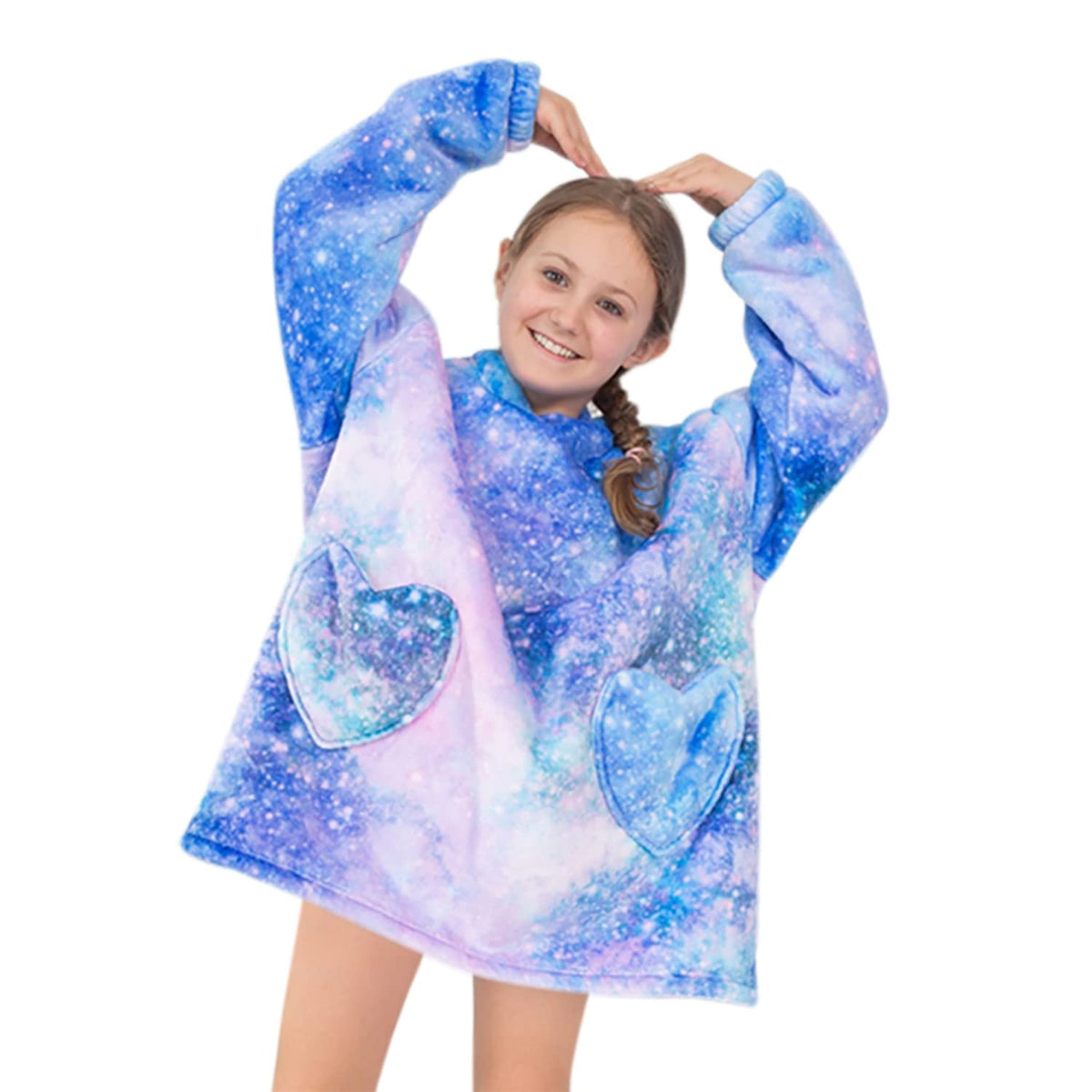 Fiosnow Galaxy Blanket Hoodies For Kids 6-13Yr Oversize Wearable Blanket Hoodies For Boys Girls Teens
