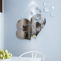 CCINEE 11 pcs Heart Shape Mirror Wall Sticker 3D Art Wall Decal Removable Mirror Wall Sticker for St. Valentines Day Home Decor