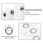 Easy-Going Blackout Curtains For Bedroom, Solid Thermal Insulated Grommet And Noise Reduction Window Drapes, Room Darkening Curtains For Living Room, 2 Panels (34X63 In, White)