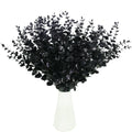 Tinsow Black Artificial Eucalyptus Stem Bulk Halloween Faux Eucalyptuses Wedding Bouquet Centerpiece Home Decor (65, Black)
