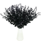 Tinsow Black Artificial Eucalyptus Stem Bulk Halloween Faux Eucalyptuses Wedding Bouquet Centerpiece Home Decor (65, Black)
