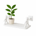 Plastic Human Figure Wall Shelf, Pack Of 2, White