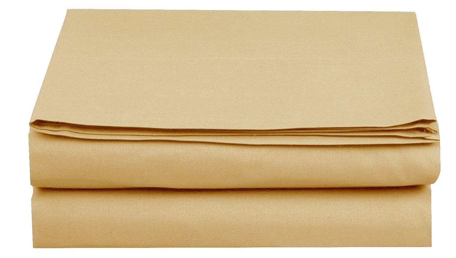 Luxury Flat Sheet On Amazon Elegant Comfort Wrinkle-Free 1500 Premier Hotel Quality 1-Piece Flat Sheet, Full Size, Gold