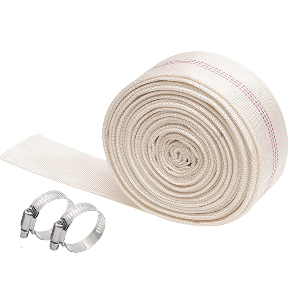 Eoiips 3 Inch X 55.77 Feet Length Swimming Pool Backwash Hose, Pvc Lay-Flat Garden Hose Water Discharge Hose With Adjustable Hos