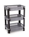 Entisia 3 Layer Storage Rack  Plastic Storage Rack Multipurpose Vegetable Storage Rack, Kitchen Organizer Rack Basket Space Sav