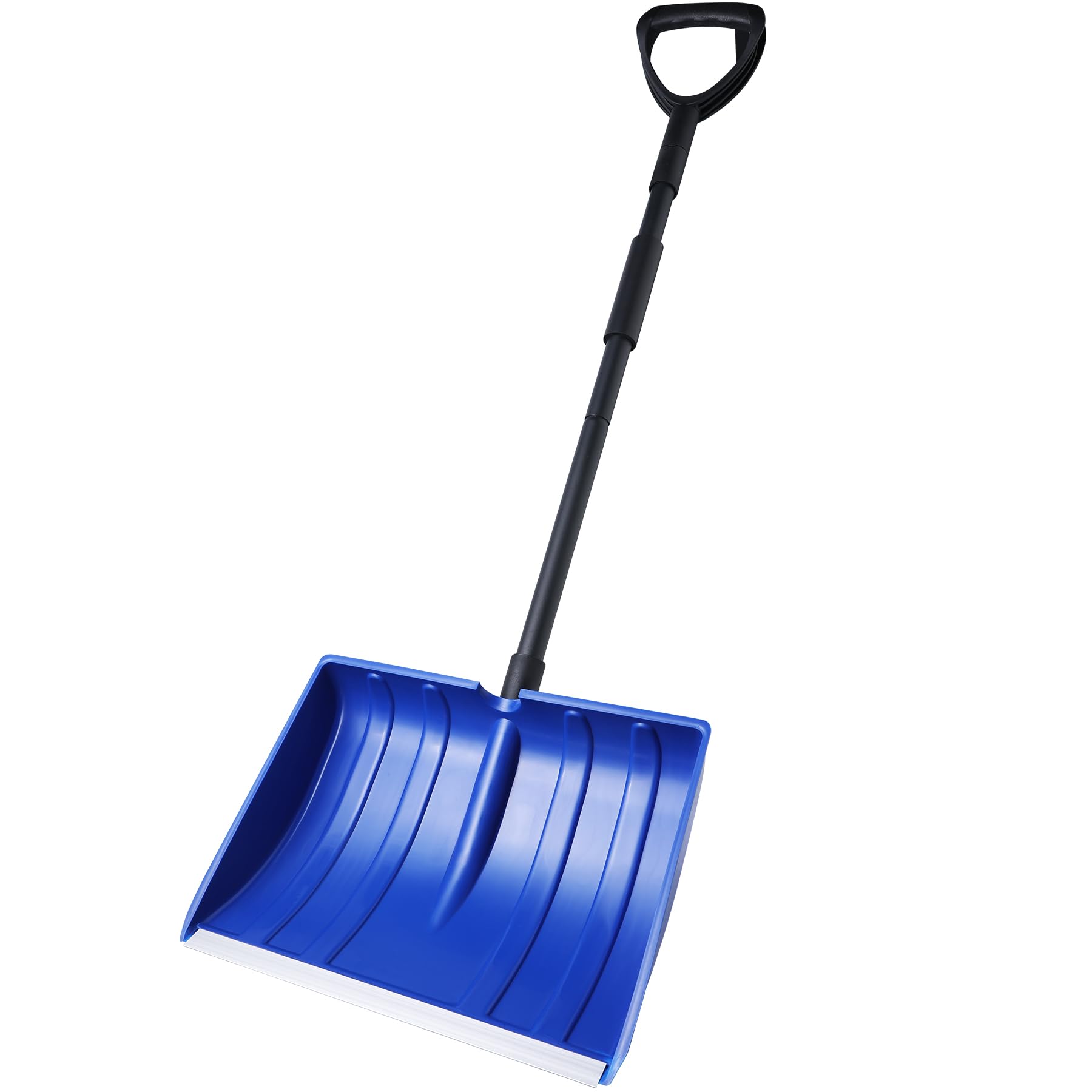 Yocada Snow Shovel For Driveway Home Garage Snow Removal With D-Grip Handle Aluminum Strip Heavy Duty 48 Inch Long Large Capacit