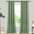 Mrs.Naturall Sage Green Curtains 52x100 Inches Long for Dining Room 2 Panels Blackout Room Darkening Curtain for Bedroom