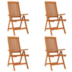 vidaXL Patio Dining Set 7 Piece, Extendable Table and Chairs with Umbrella Hole, Conversational Set, Outdoor Furniture, Farmhouse, Solid Eucalyptus Wood