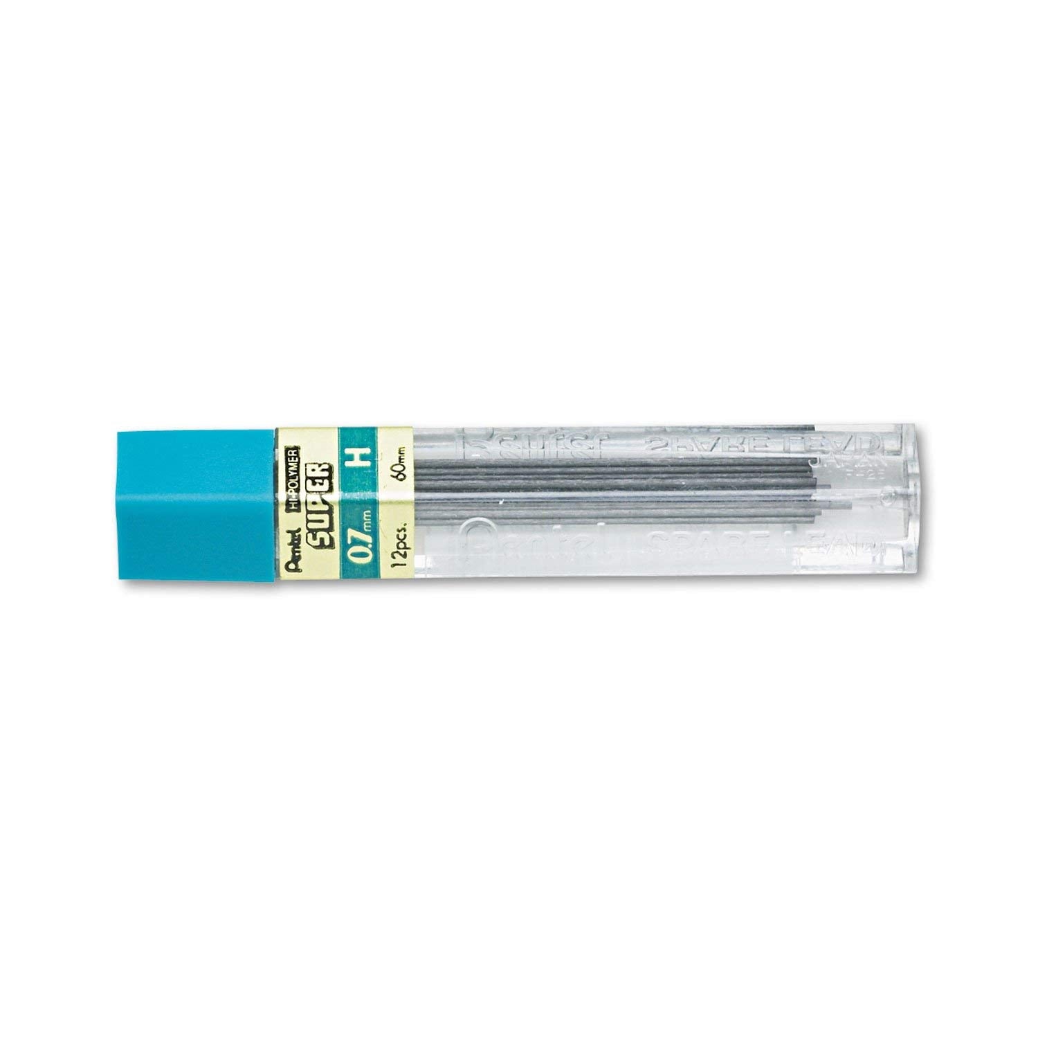 Super Hi-Polymer Lead Refills, 0.7 Mm, H, Black, 12/Tube