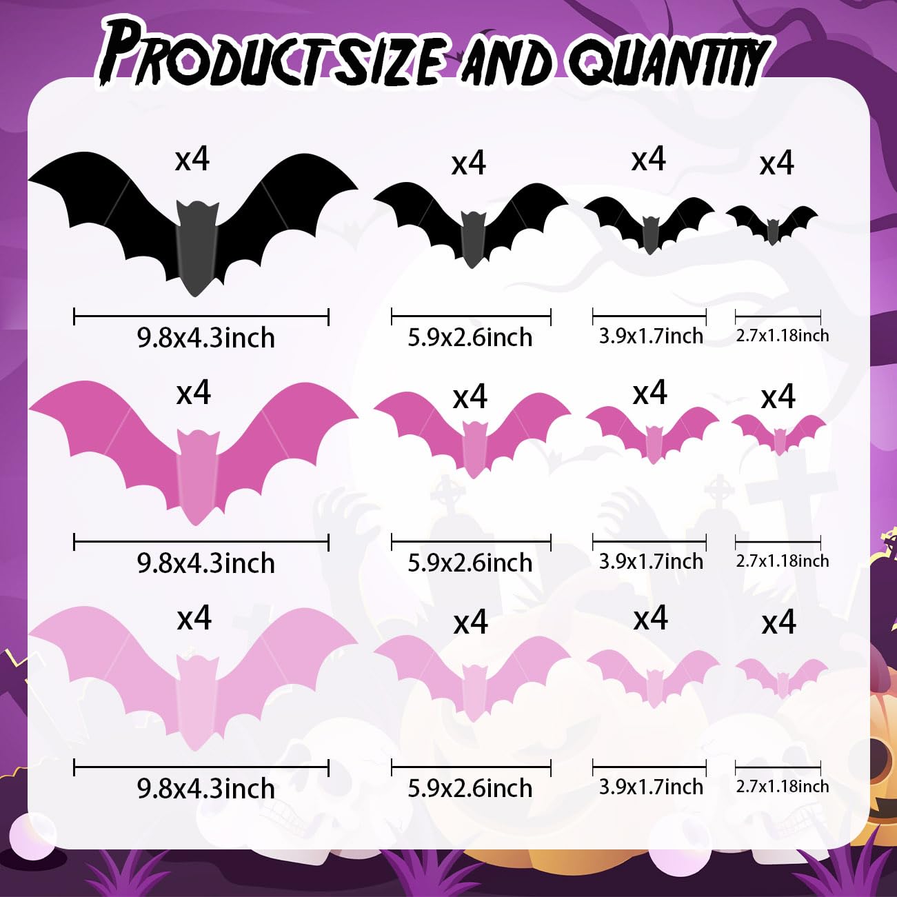 Pink Bats For Wall Halloween 3D Bats Blush And Black Diy Wall Decal Bathroom Indoor Cute Halloween Party Decorations, Pastel Hal